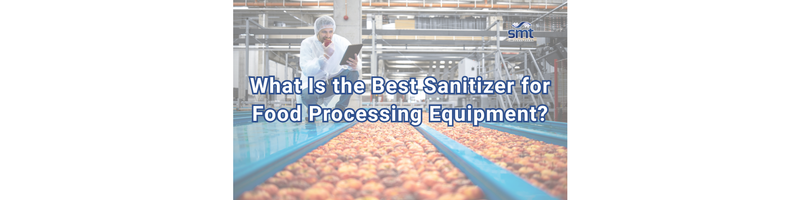Worker inspecting produce on a food processing conveyor line, Selective Micro food equipment sanitizer blog cover