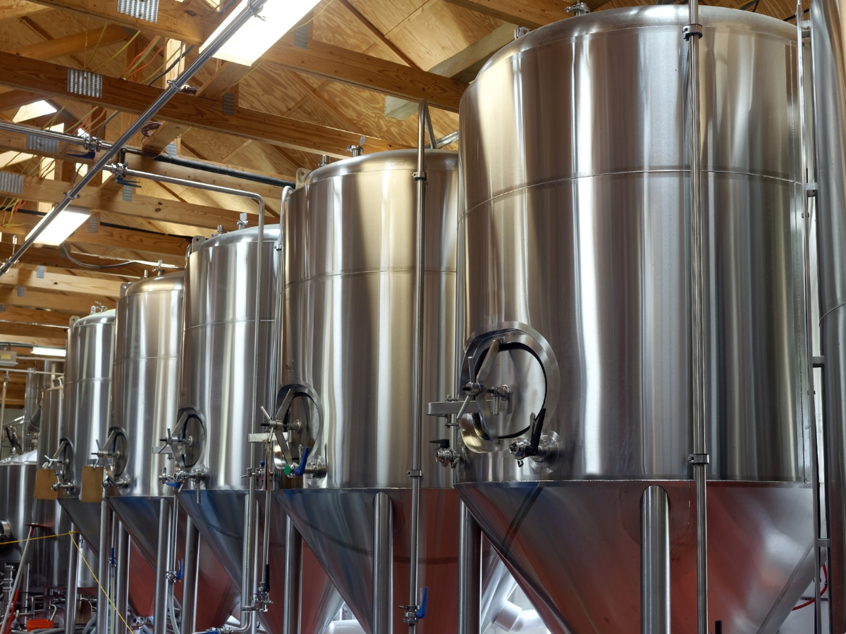 Fermentation tanks, bright tanks and CIP systems treated with Selectrocide chlorine dioxide