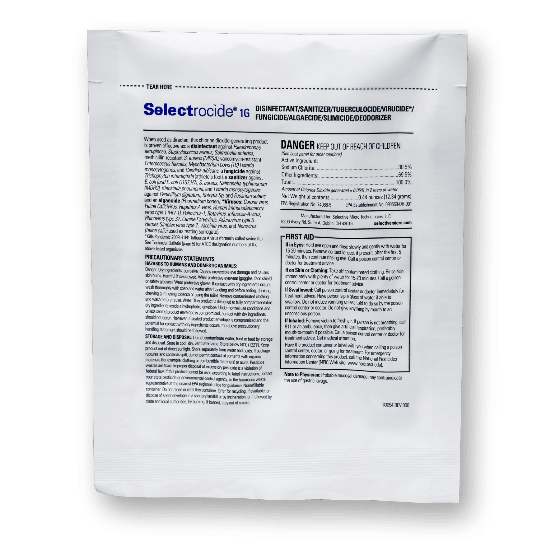 Selectrocide® 1G test – Selective Micro Technologies