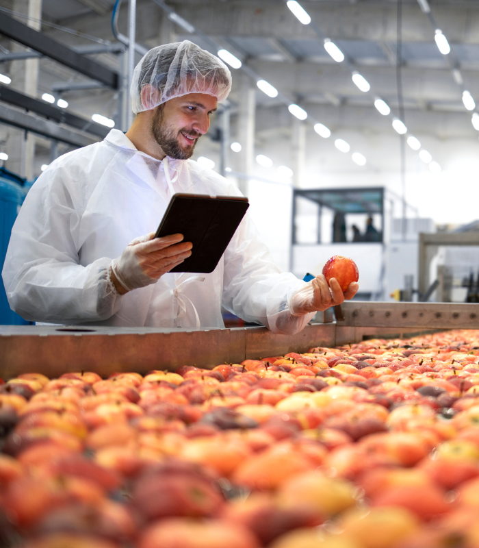 Food safety inspector at processing facility where chlorine dioxide sanitizers are used for produce and food contact surfaces.